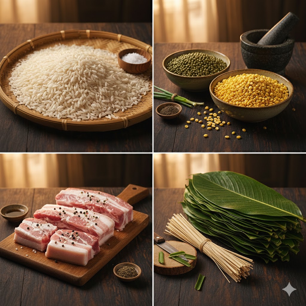 Nguyên liệu gói Bánh Trưng