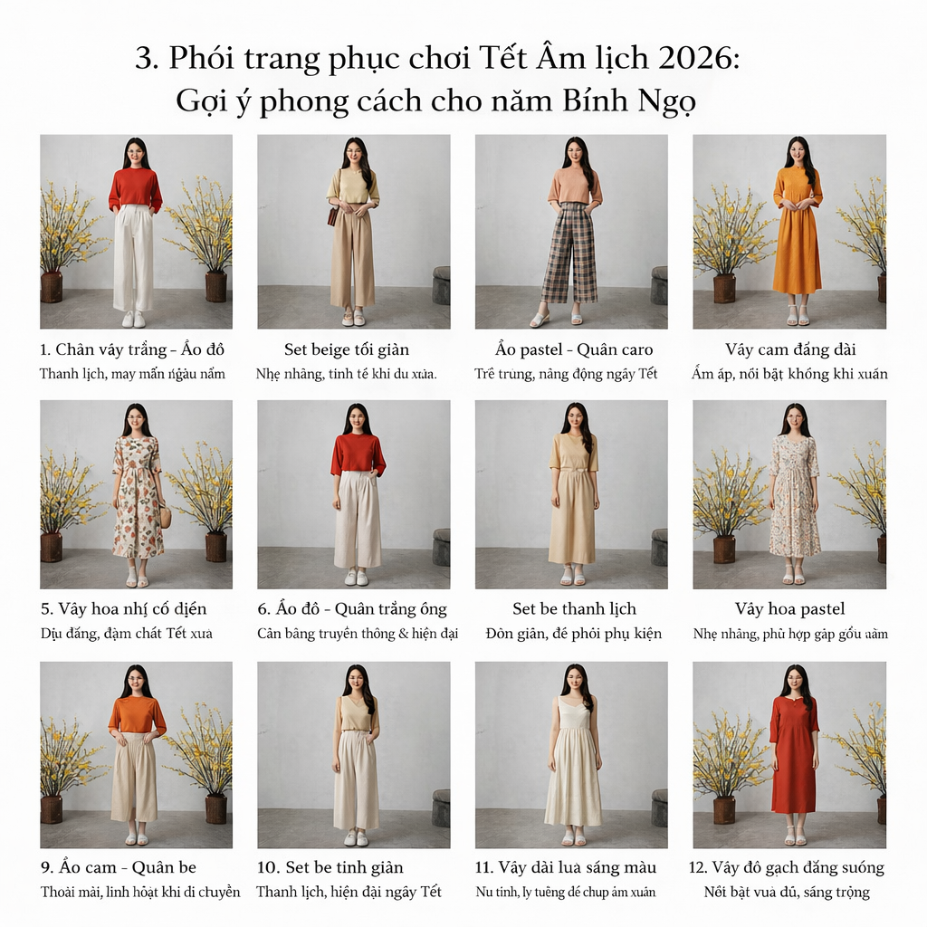 Thời trang chơi tết âm lịch trẻ trung